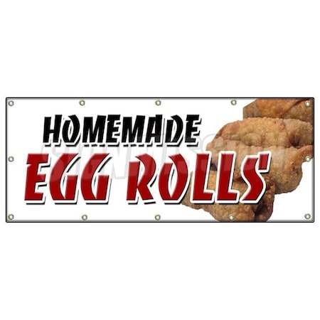 Signmission HOMEMADE EGG ROLLS BANNER SIGN spring chinese freshly ground pork fried B-120 Homemade Egg Rolls